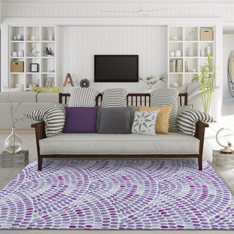 Indoor/Outdoor Seabreeze SZ7 Lavender Machine Washable 8' x 10' Rug