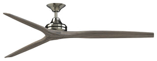 Fanimation Spitfire 72" Fan, Brushed Nickel Motor, Weathered Wood Blades