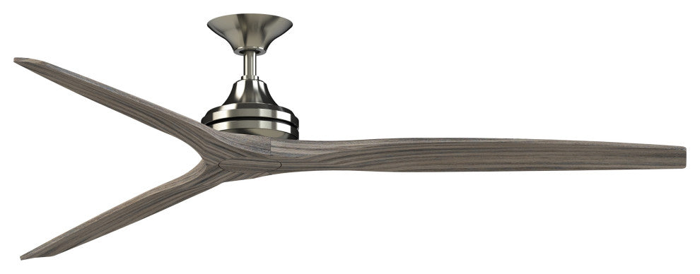 Fanimation Spitfire 72" Fan, Brushed Nickel Motor, Weathered Wood Blades