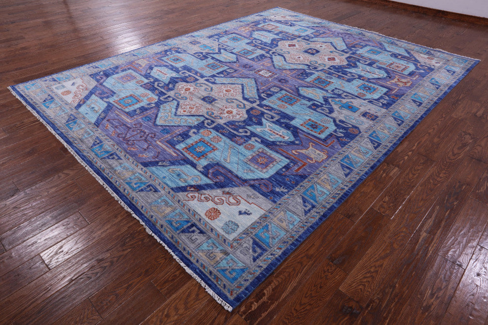 Handmade Kazak Wool Rug 9' 2" X 12' 1" - Q13293