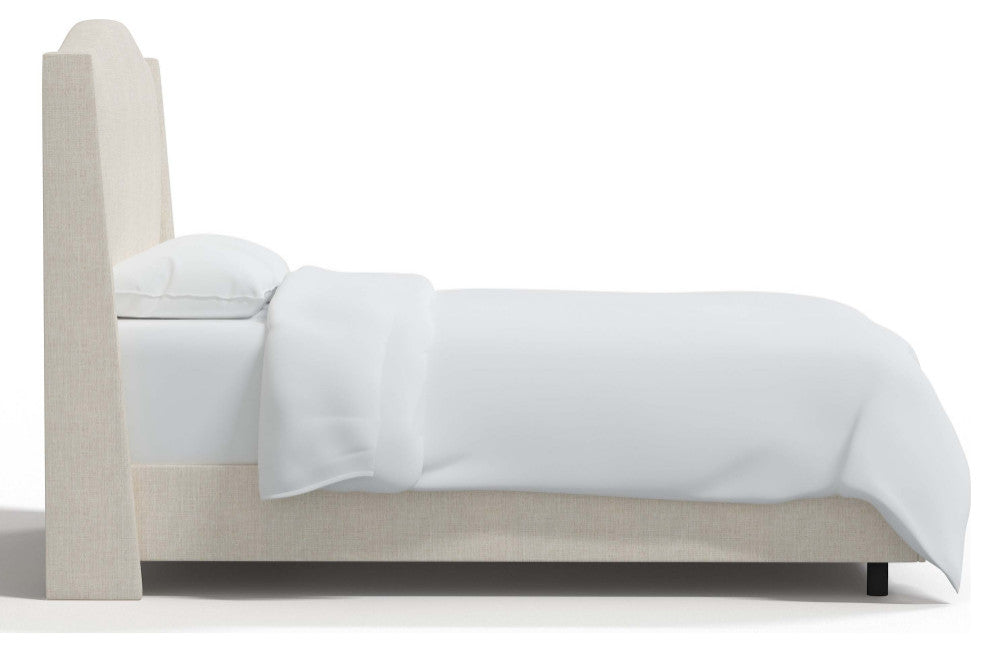 Camelback Wingback Bed, Linen Talc, California King