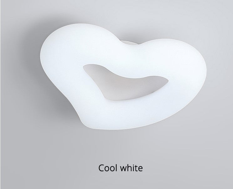 Haacht | Modern Heart-Shaped LED Ceiling Light for kids room, White, L13.0xh3.5"