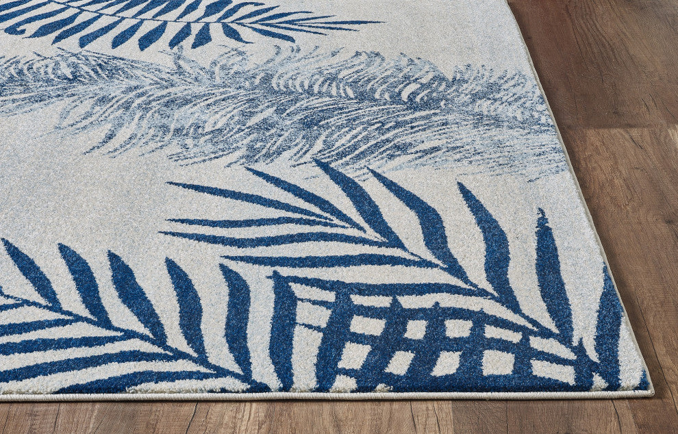 Stella Fauna Tropical Area Rug, Stella 6266 Ivory/Navy Fauna, 7'10 X 10'10