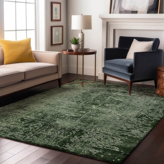 Premium Machine Washable Mayfield AMF559 Emerald 9' x 12' Rug