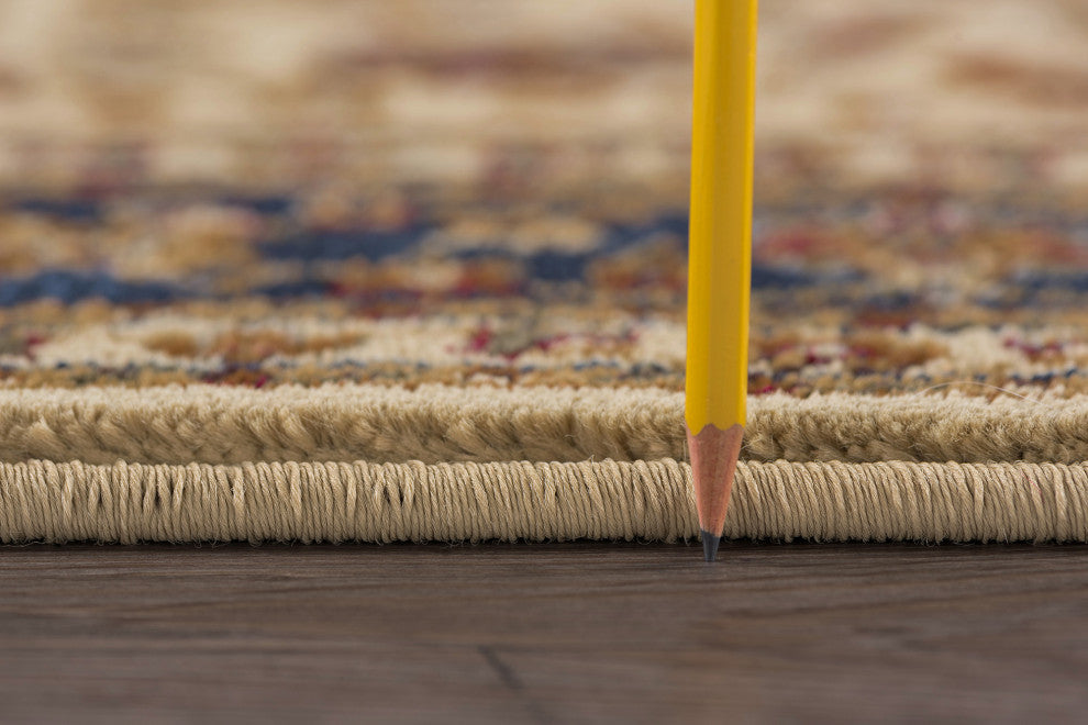 Kirsten Transitional Border Area Rug, Ivory, 6'7'' X 9'6''