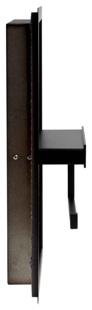 ALFI brand ABTPNC88-BLA Black Matte Stainless Steel Recessed Toilet Paper Niche