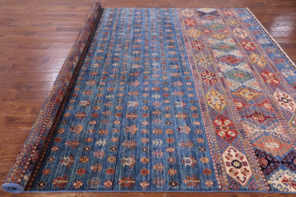 Hand Knotted Persian Tribal Gabbeh Wool Rug 8' 5" X 9' 10" Q4898