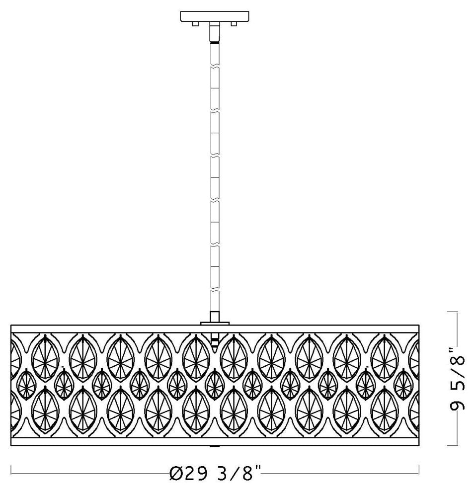 Z-Lite 6010-30 Dealey 8 Light 30"W Crystal Drum Chandelier - Chrome