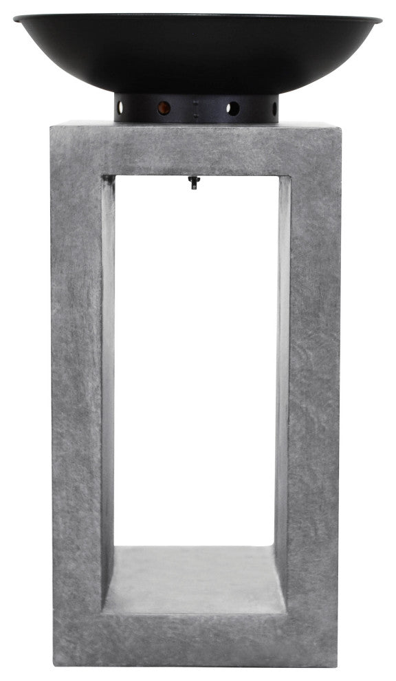 Astella Midas Fire Pedestal, Gray Cement