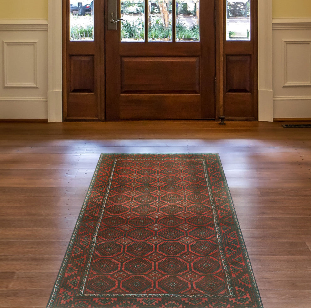Fine Vintage Distressed Afshin Rust/Charcoal Rug, 3'6x5'10