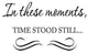 In These Moments, Time Stood Still Wall Decal Accent for Family Photos