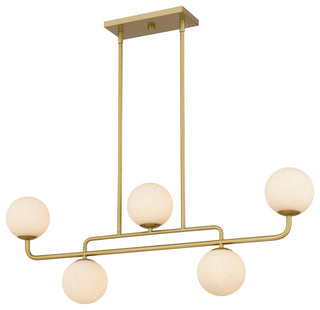 Regis 5-Light Linear Chandelier, Brushed Gold