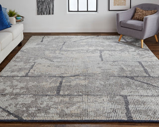 Weave & Wander Rheed Wool Rug, Light Gray/Brown, 5ft-6in x 8ft-6in Rug