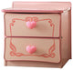 Wooden 2 Drawers Nightstand, Pink