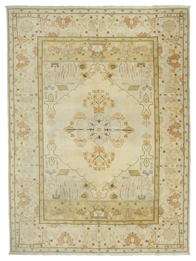 Rug N Carpet - Handmade Oriental 10' 0" x 13' 7" Low Pile Large Oushak Rug