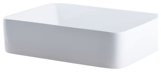 Rectangular White Porcelain Vessel Sink