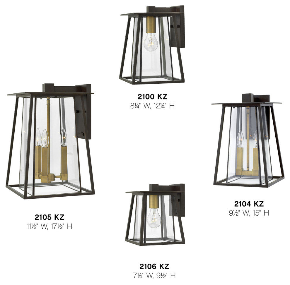 Hinkley Walker Small Wall Mount Lantern, Buckeye Bronze
