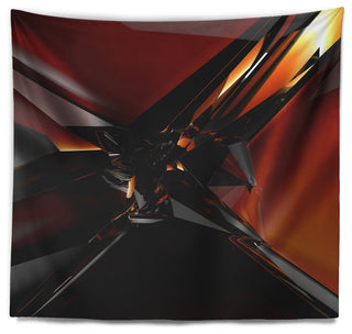 3D Abstract Red Glass Design Abstract Wall Tapestry, 92"x78"