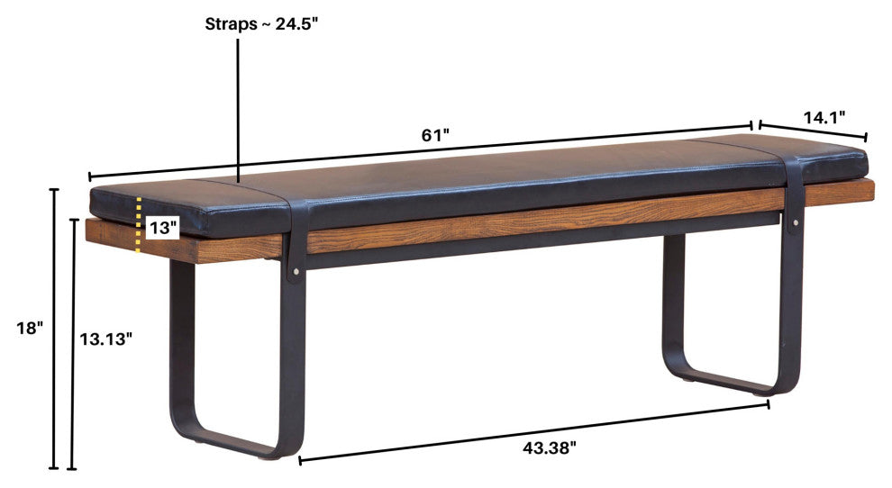 Brooklyn 61" Wide Upholstered Bench