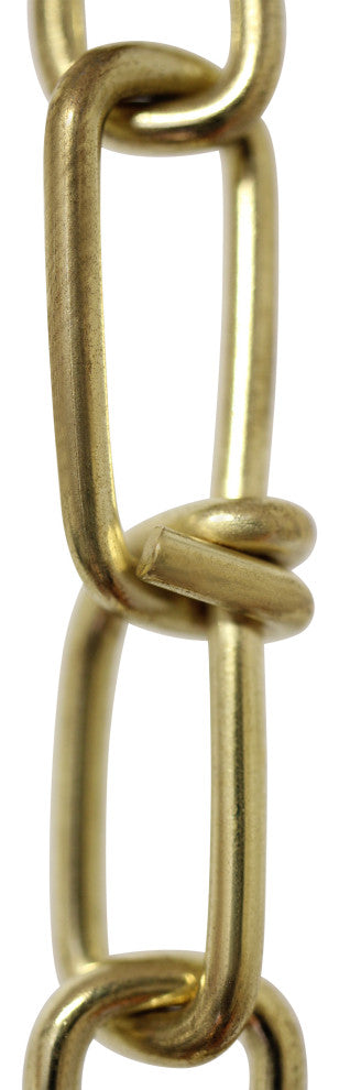 RCH Hardware Steel Double Loop Basket Chain, 2 Sizes, 3', Polished Brass, U45