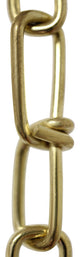 RCH Hardware Steel Double Loop Basket Chain, 2 Sizes, 3', Polished Brass, U45