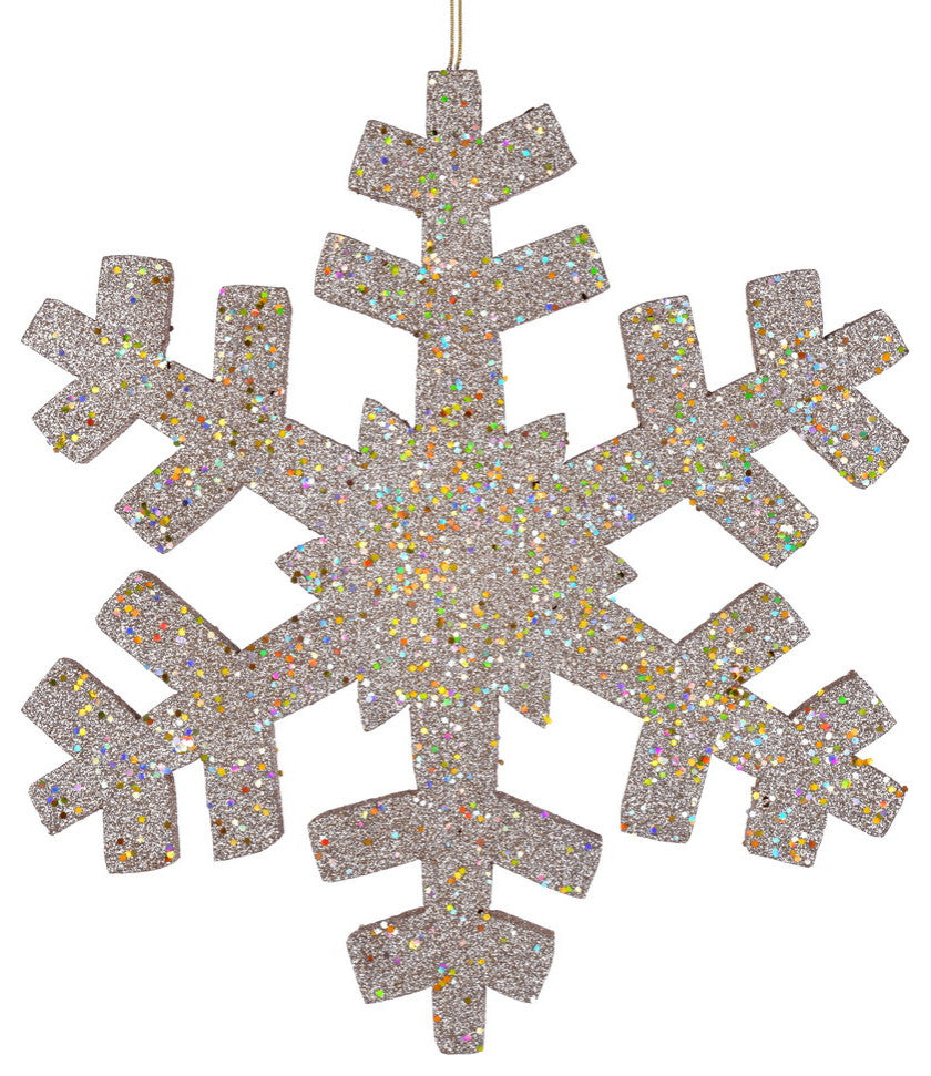 Vickerman L134611 18" Champagne Glitter Snowflake Christmas Ornament