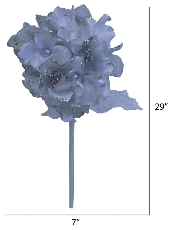 Vickerman O146701 29" White Velvet Hydrangea Artificial Christmas Pick