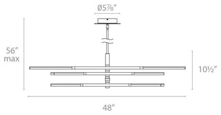 Modern Forms Stacked LED Chandelier, Brushed Brass