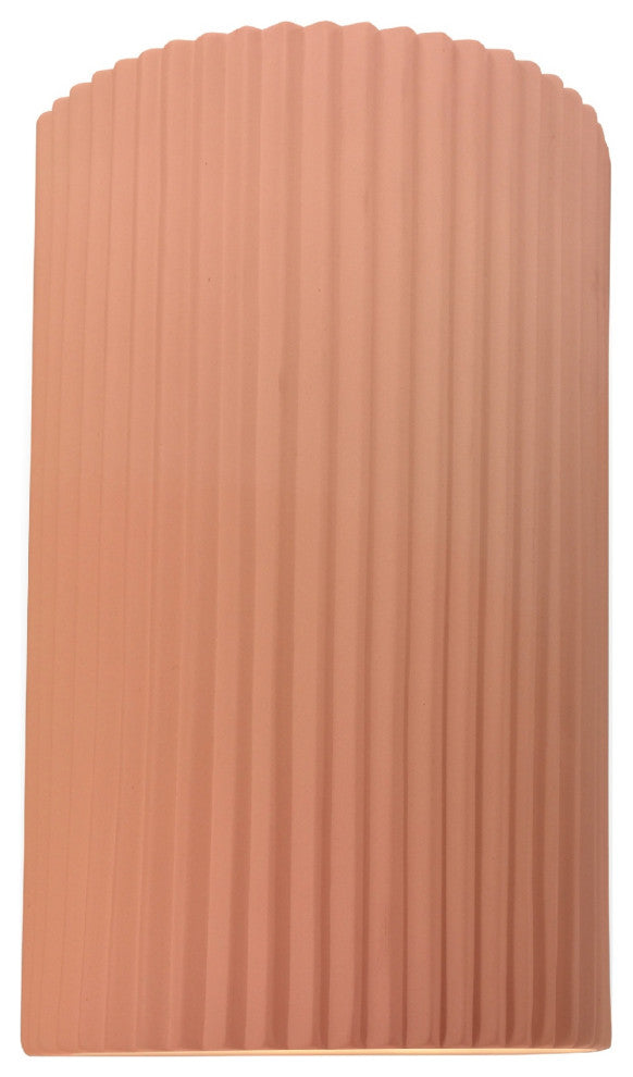 Ambiance Small Pleated Cylinder Wall Sconce, Gloss Blush, Standard