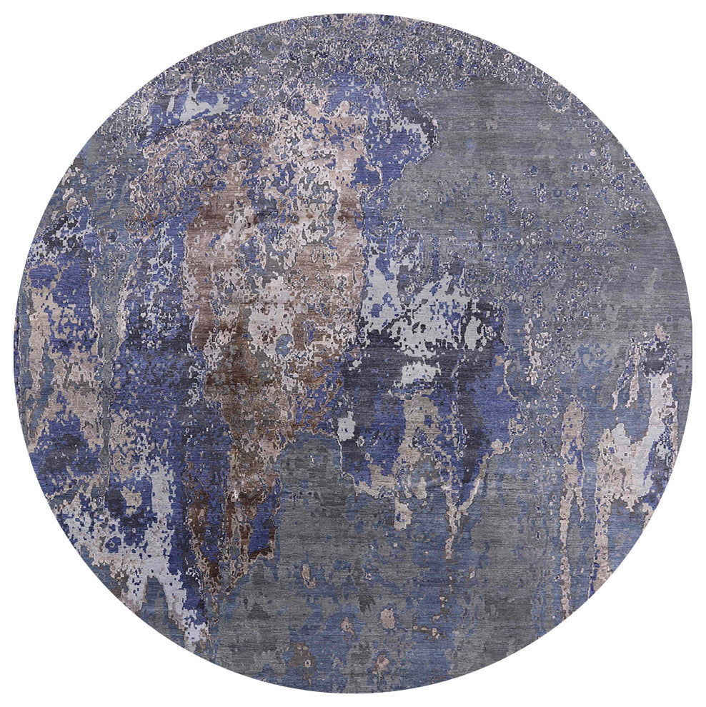 Ahgly Company Indoor Round Mid-Century Modern Area Rugs, 4' Round