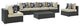 Modway Sojourn 7 Piece Outdoor Patio Sunbrella Sectional Set, Antique Beige