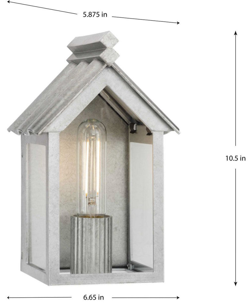 POINT DUMEÂ® Dunemere Galvanized Finish Outdoor Wall Lantern with DURASHIELD