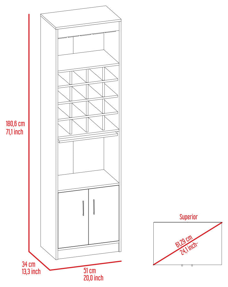Illinois Bar Cabinet, White