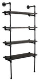 Sacramento Industrial 33" 4-Tier Bookcase, Black Steel/Dark Brown Wood