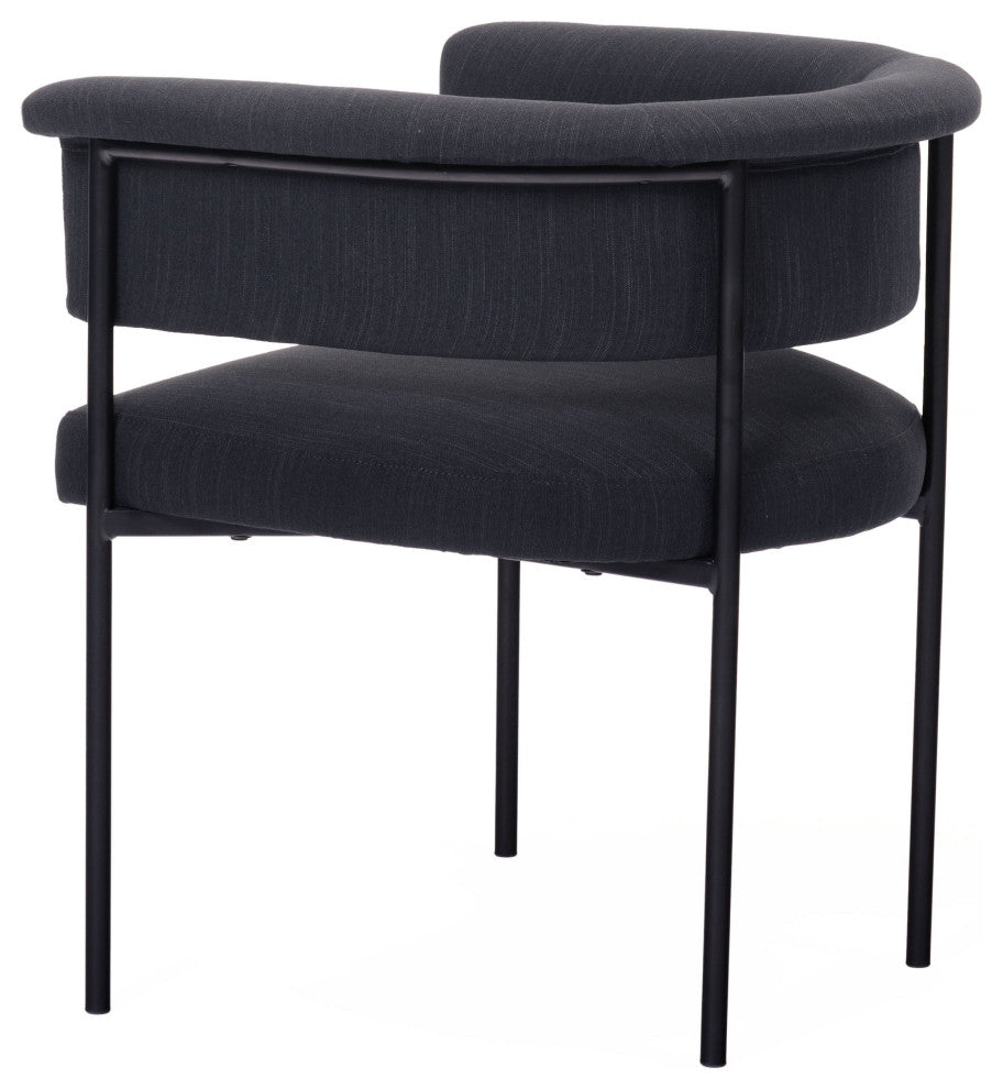 Taylor Performance Linen Dining Chair, Black