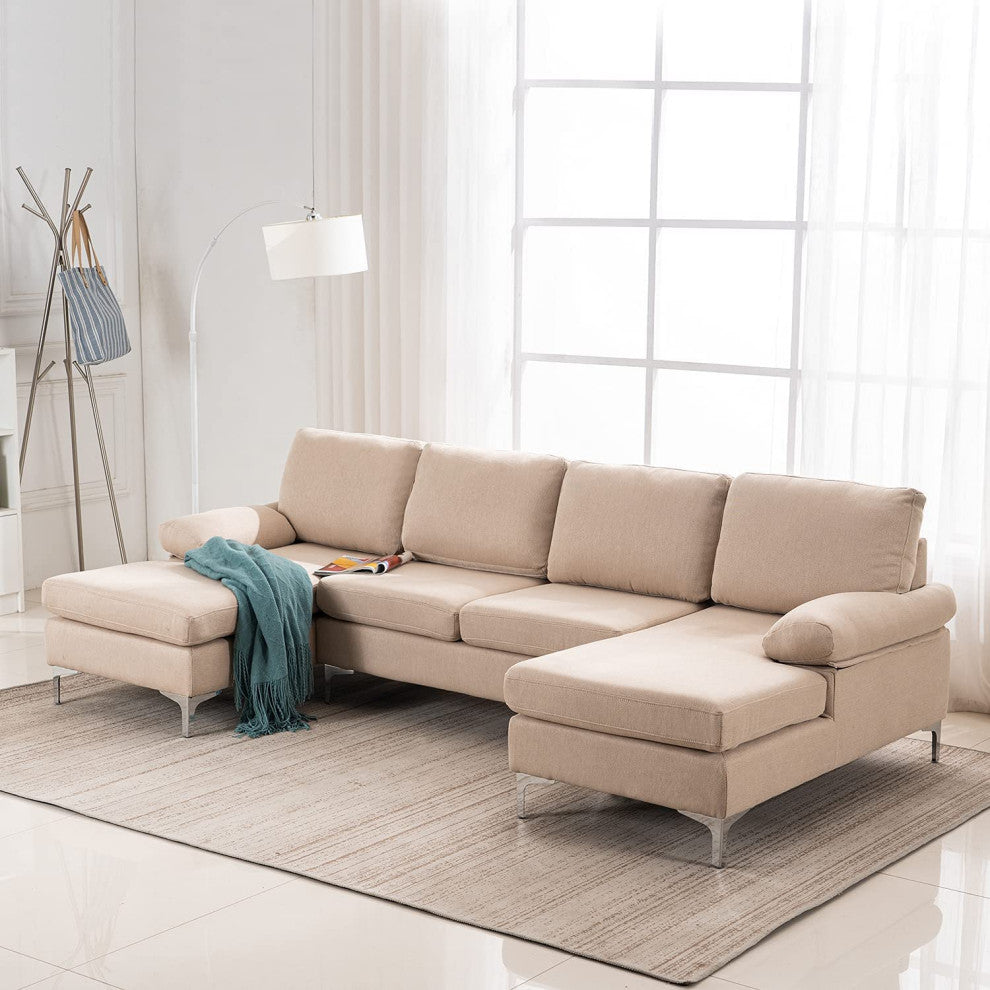 U-Shape Sectional Sofa, Modern Design Sectional Couch
