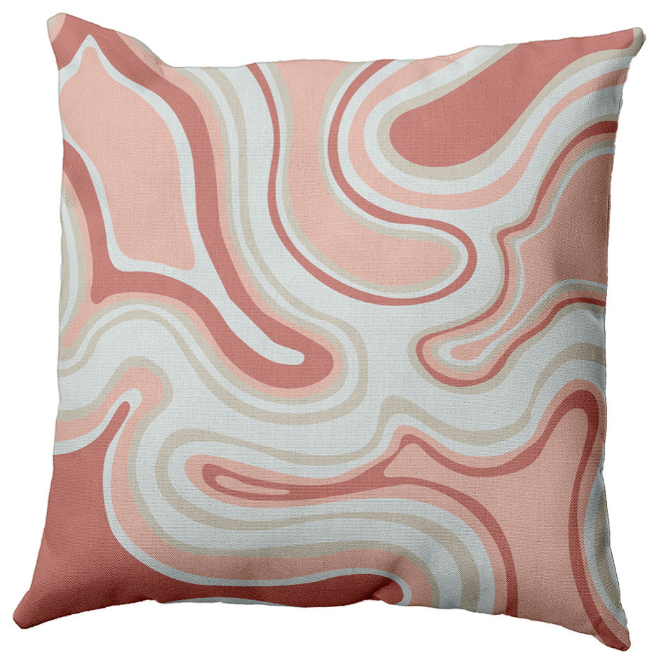 Agate Decorative Indoor/Outdoor Pillow, Rusty Mauve, 18"x18"
