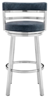 26 Counter Height Barstool in Brushed Stainless Steel Finish