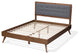 Ines Mid-Century Modern Dark Gray Walnut Brown Wood Full Size Platform Bed