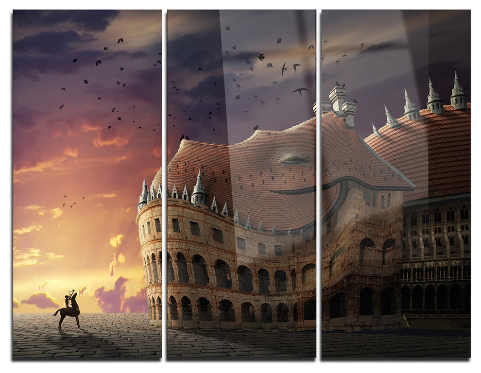 "Wake Up Dragon Collage" Metal Wall Art, 3 Panels, 36"x28"