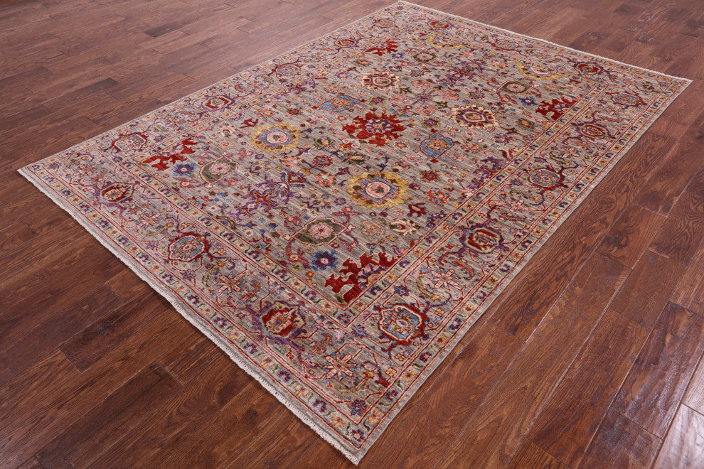 Persian Fine Serapi Hand-Knotted Wool Rug 5' 10" X 8' 2" - Q12663