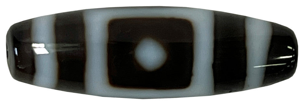 Chinese Handmade Agate Stone Pattern Oval Dzi Bead Pendant Hws2400