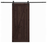 Farm Style Sliding Door, Distressed Smoke Finish