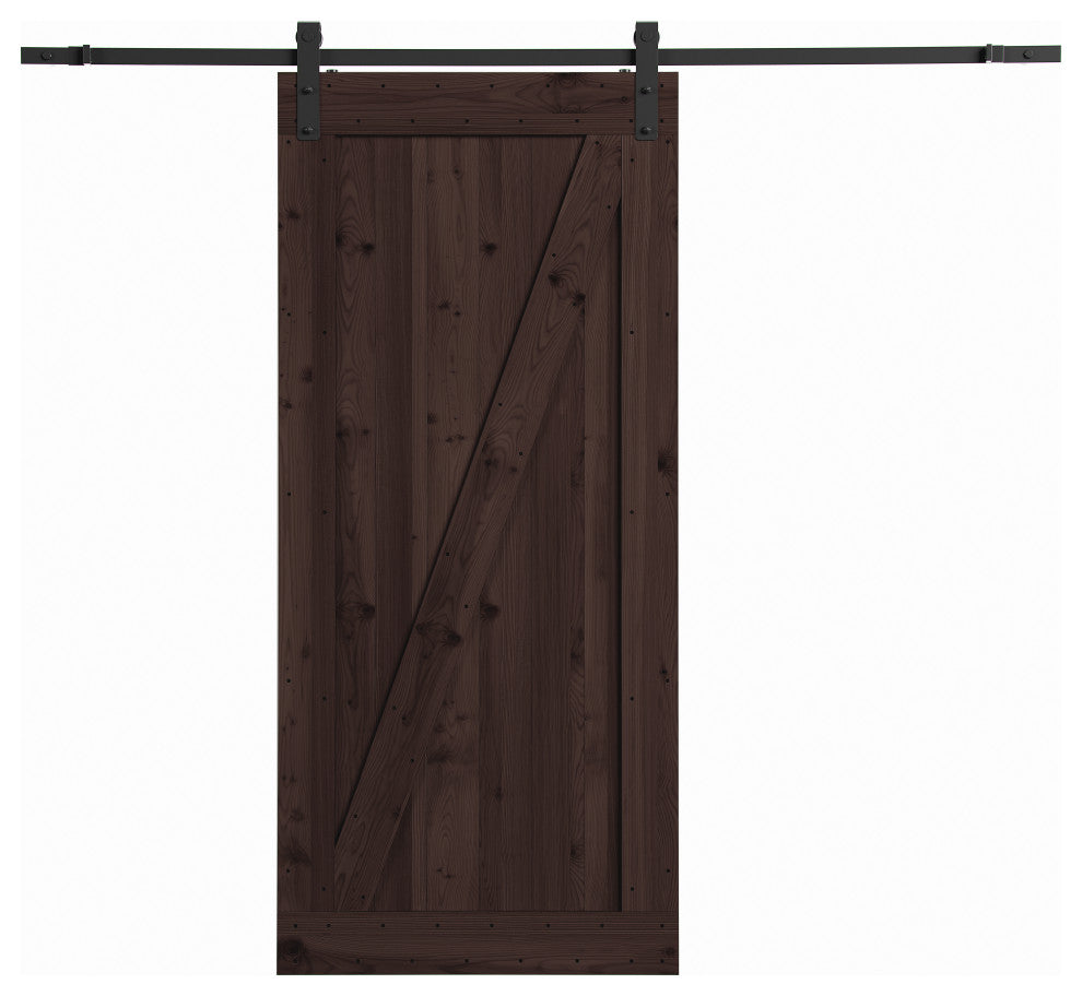 Farm Style Sliding Door, Distressed Smoke Finish