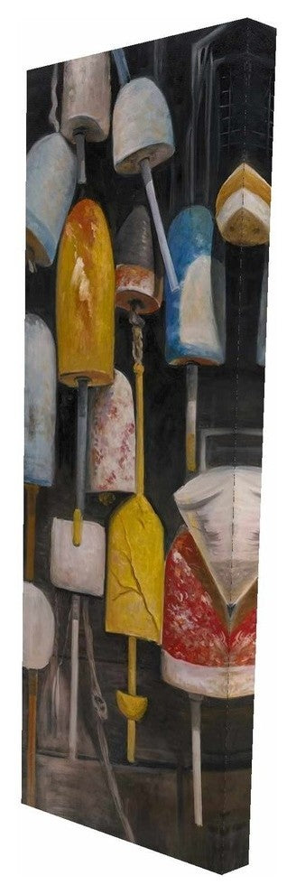 Old Lobster Buoys Print on Wrapped Canvas