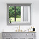 Solid Wood Bathroom Vanity Mirror for Wall Mounted, Titainum Grey, 38x33