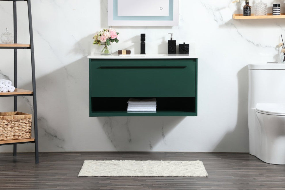 Elegant Decor Roman Bathroom Vanity Green