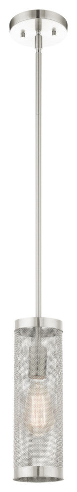 Livex Lighting Industro 1 Light Brushed Nickel Mini Pendant