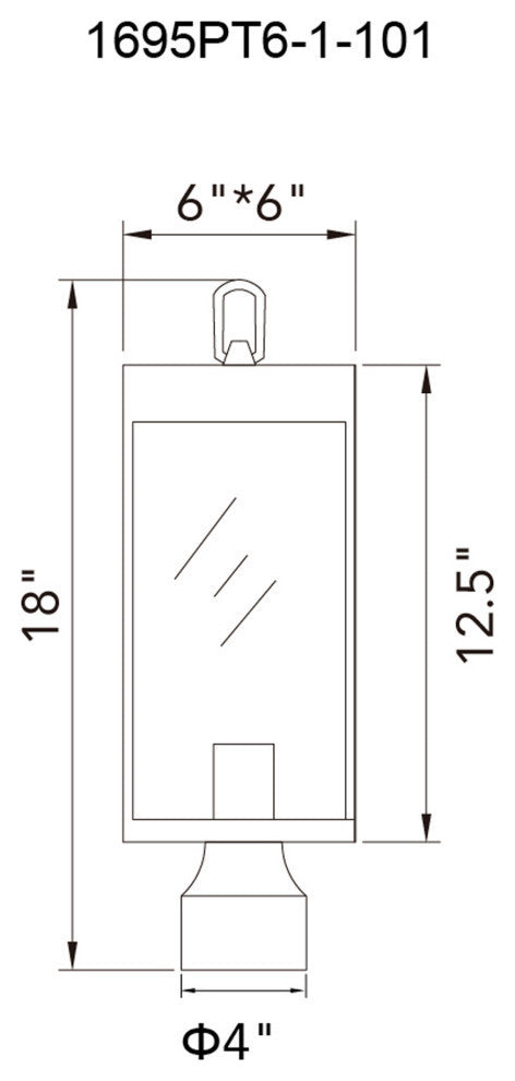 Windsor 1 Light Black Outdoor Lantern Head