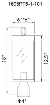 Windsor 1 Light Black Outdoor Lantern Head